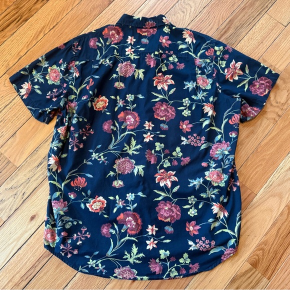 Denim & Supply Ralph Lauren Hawaiian Shirt Floral Short Sleeve Navy Blue Men’s L - Picture 7 of 11